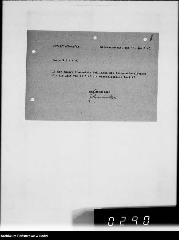 Obraz 12 z jednostki "Wochenberichte der Abteilungen.[Zestawienia zamówień i dostaw]"