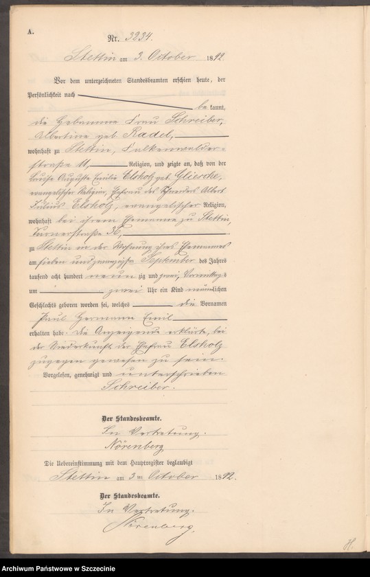 Obraz 13 z jednostki "Geburts-Register (Neben-Register) Band VIII"