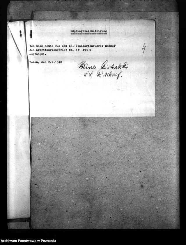 Obraz 8 z jednostki "Kraftfahrzeug für SS- Standartenführer Hammer vom SS- Bodenamt"