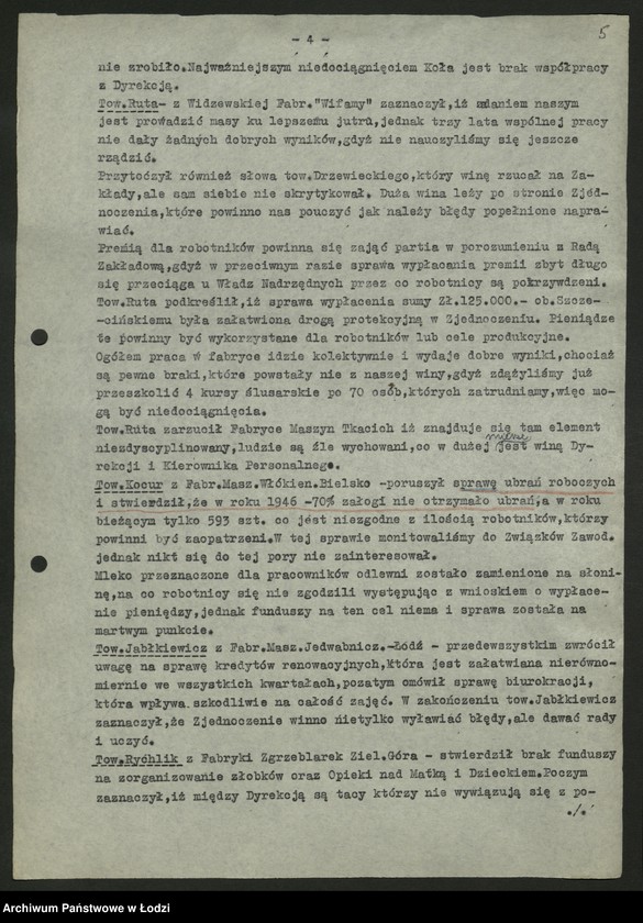 Obraz 6 z jednostki "Zjednoczenie Przemysłu Budowy Maszyn Włókienniczych; protokół [narady], sprawozdania [z produkcji]"