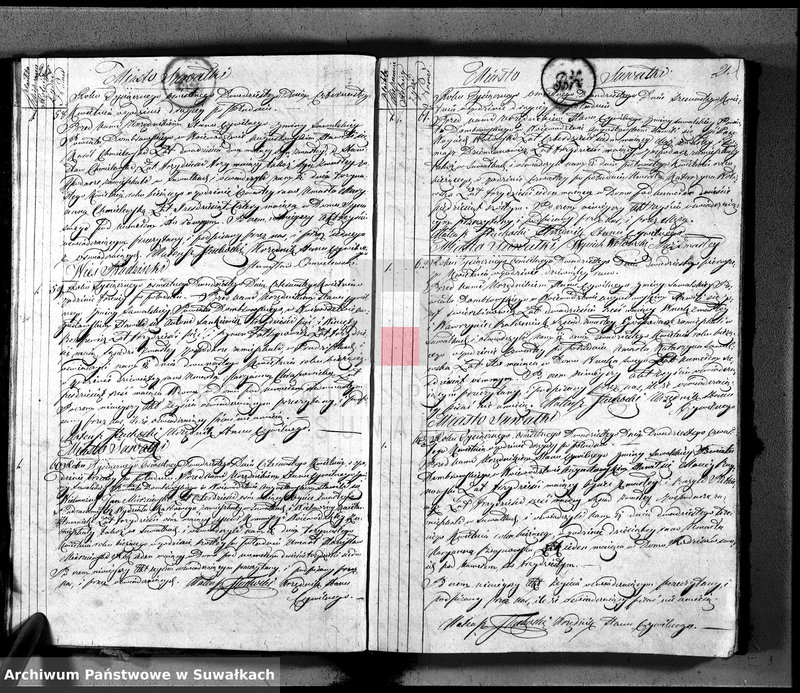 image.from.unit.number "Akta zejścia urzędnika stanu cywilnego gminy suwalskiey na rok 1820"