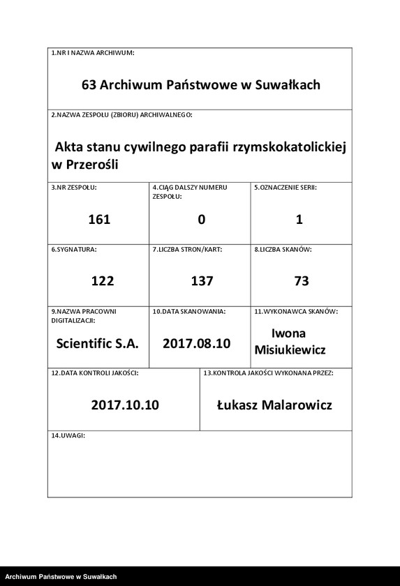 image.from.unit.number "Księga akt urodzeń, małżeństw, zgonów 1913 rok Przerośl"