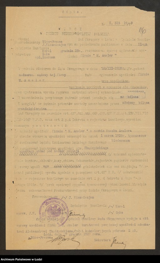 Obraz 18 z jednostki "Moszek Amzler- sprzedaż galanterii"