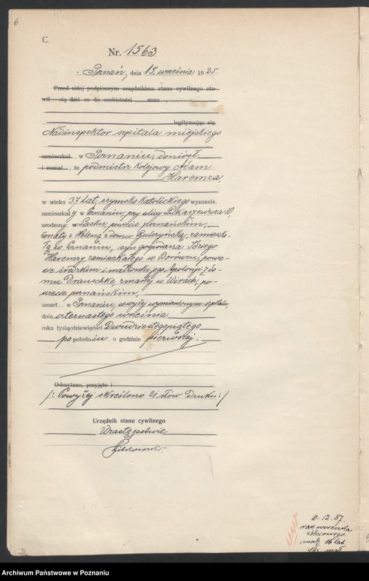 Obraz 8 z jednostki "Księga miejscowa zgonów tom IV [Rejestr główny zgonów]"