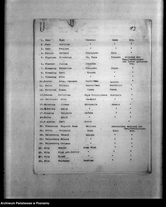 Obraz 17 z jednostki "Zweigstelle Litzmannstadt (Łódź) Alfabetinke Totenlisten"
