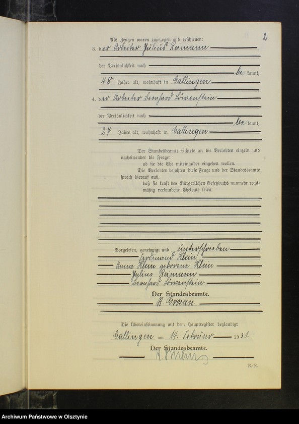image.from.unit.number "Heirats-Neben-Register Nr 1 - 19 [ Księga małżeństw - wtóropis ]"