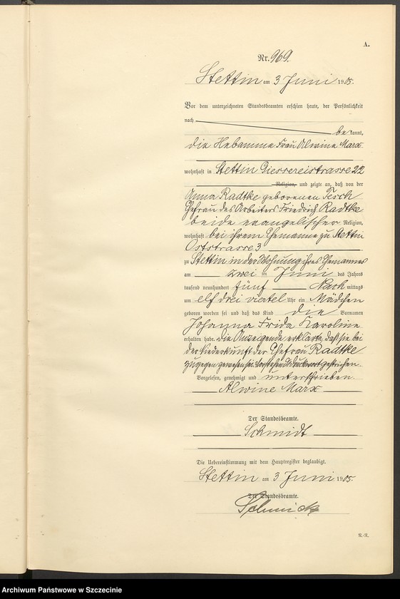 Obraz 17 z jednostki "Geburts-Register (Neben-Register) Band III"