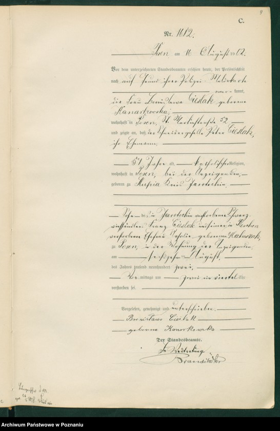 Obraz 12 z jednostki "Księga miejscowa zgonów t. IV"