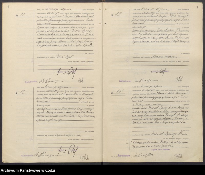 Obraz 6 z jednostki "Akta zgonów od numeru 1 do numeru 999"