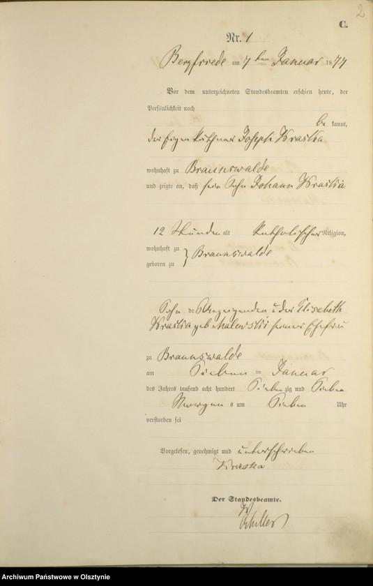 image.from.unit.number "Sterbe-Haupt-Register Nr 1 - 71"