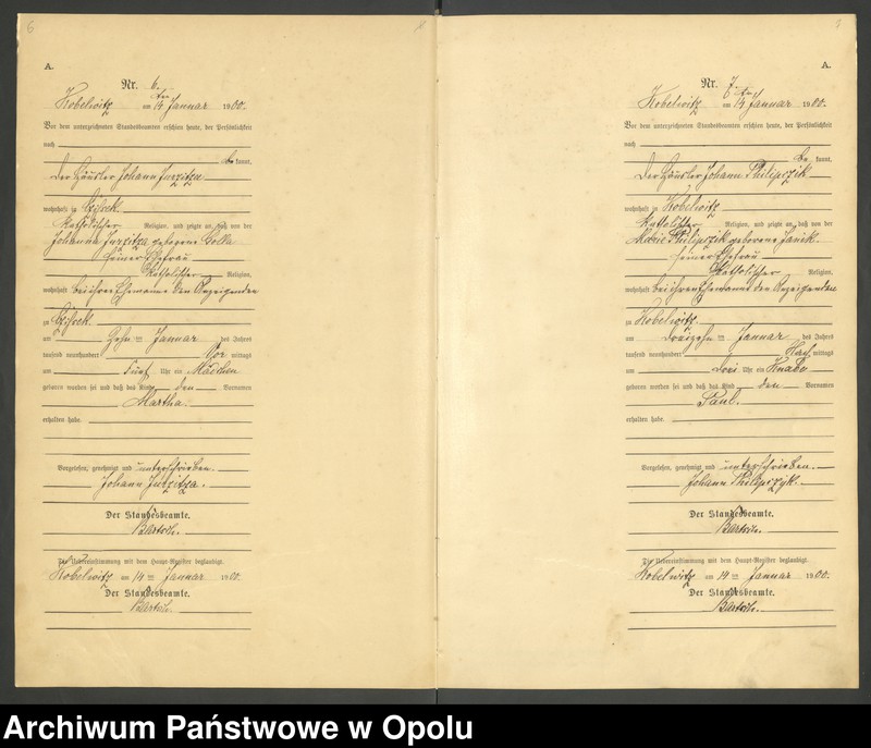 image.from.unit.number "Urząd Stanu Cywilnego Kobylice Księga urodzeń rok 1900"