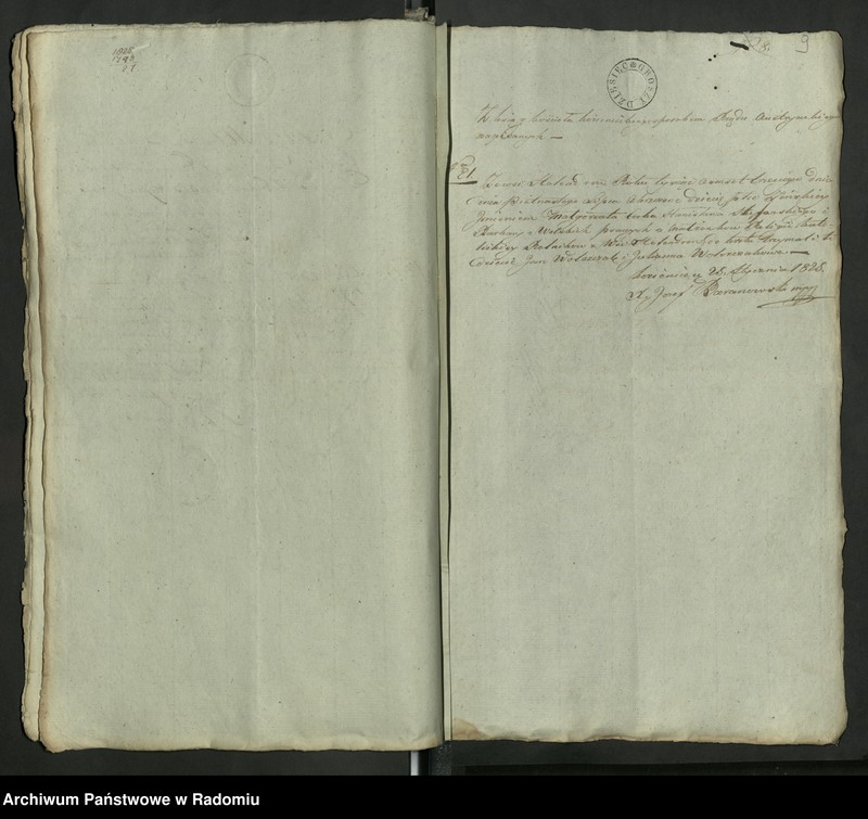 Obraz 11 z jednostki "Allegata z Roku 1825 z Parafii Kozienickiej do Akt Stanu Cywilnego Urodzenia, Zejścia i Zaślubienia"