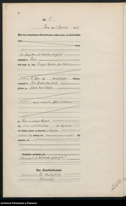 Obraz 10 z jednostki "Księga miejscowa zgonów tom I [Rejestr główny zgonów]"