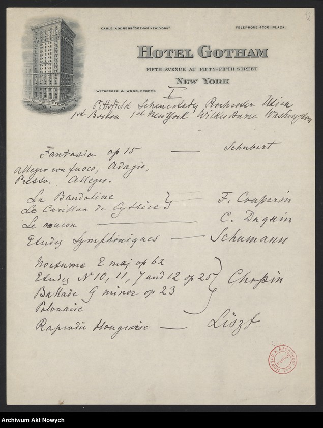 image.from.unit.number "Spisy granych utworów. Rękopisy I. J. Paderewskiego"
