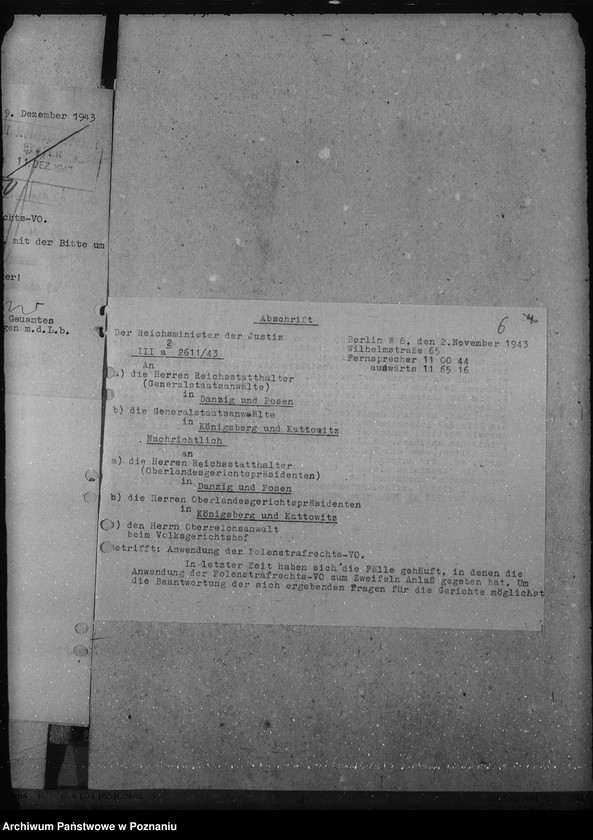 Obraz 10 z jednostki "Anwendung der Polenstrafrechts - Verordnung. Einbürgerung der Angehörigen der Abteilung IV der Deutschen Volksliste auf Widerruf. Anerkennung als privilegierte Schutzangehörige."