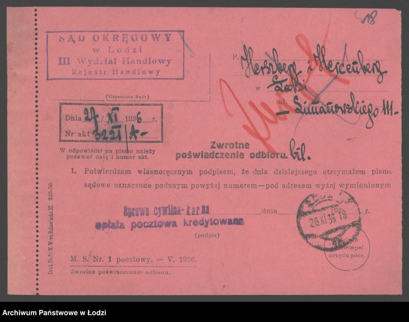 Obraz 20 z jednostki "Herszberg i Hercenberg- wykańczalnia bawełnianych tkanin"