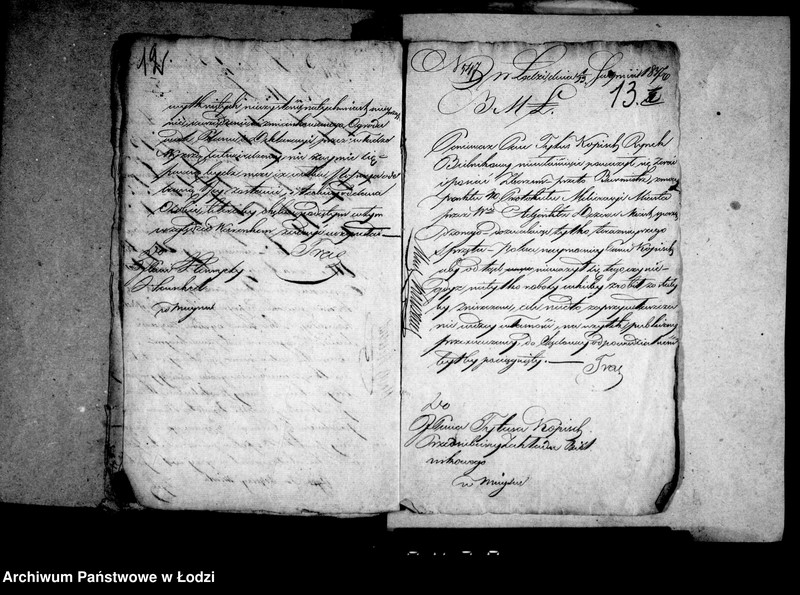 Obraz 13 z jednostki "Akta ławnika czynnego osady rękodzielniczej Łódki tyczące się melioracji miasta i nazwy ulic"