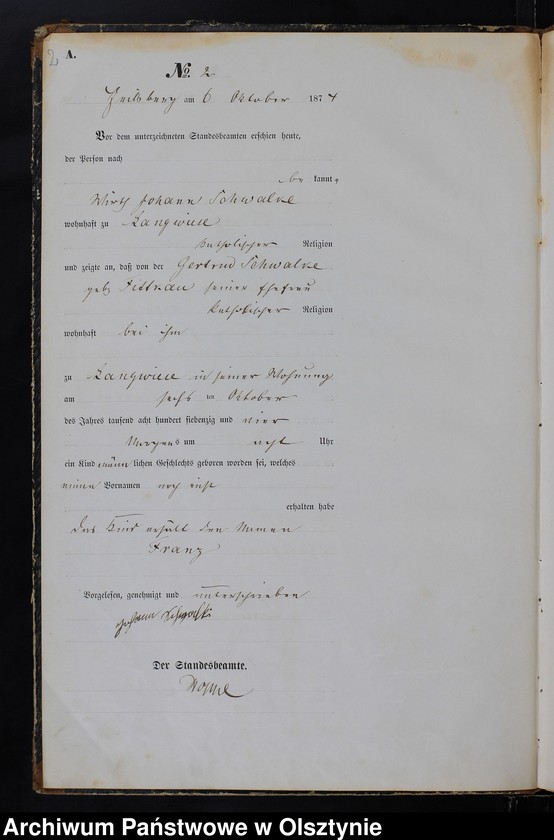 Obraz z jednostki "Geburts-Haupt-Register Nr 1 - 45"