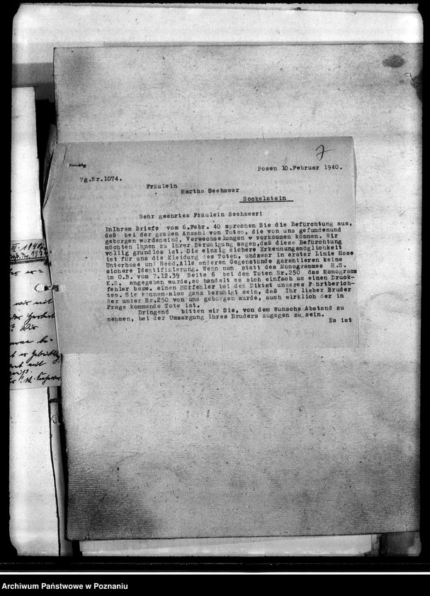 Obraz 11 z jednostki "Korespondencja w sprawie miejscowych Niemców, którzy zginęli w 1939 roku S - Z"