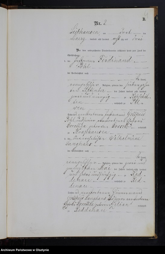 Obraz 6 z jednostki "Heiraths-Neben-Register Nr 1 - 11"