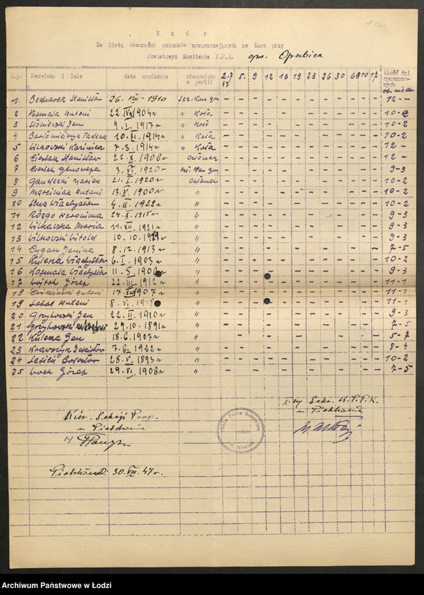 Obraz 11 z jednostki "Wykazy uczestników kursów korespondencyjnych [i dokształcających]"