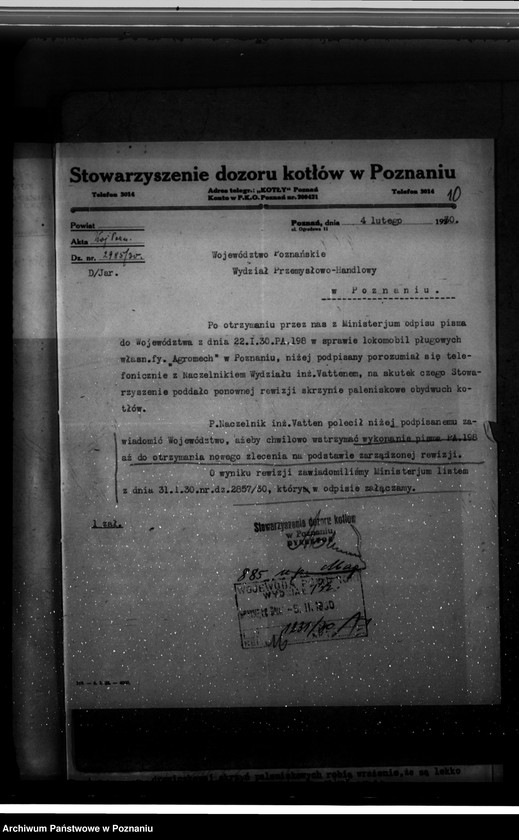 Obraz 14 z jednostki "Zakłady mechaniczne "Agromech" Poznań-Sołacz-Urbanowo nr woj. kotła 6431"