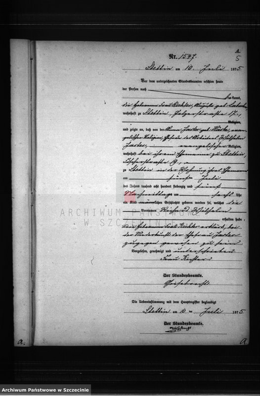 Obraz 15 z jednostki "Geburts-Register (Neben-Register) Band IV"
