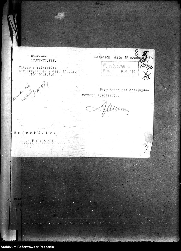 Obraz 14 z jednostki "Sprawy szczegółowo-administracyjne Szkody wojenne p. Odolanów, Ostrów, Ostrzeszów"