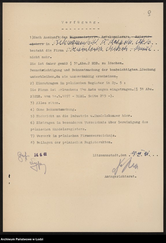 Obraz 11 z jednostki "Szmul Moszek Szmulewicz- handel odpadkami"