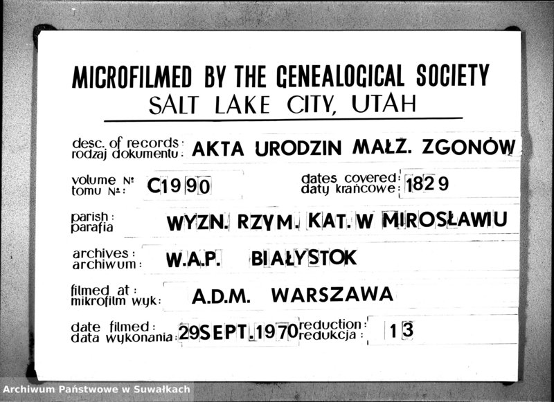 image.from.unit.number "[Duplikaty akt: Urodzonych, Małżeństw i Zejscia w Gminie Mirosławskiej 1829 r.]"