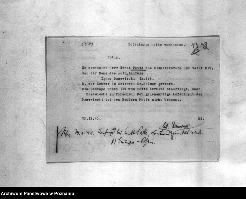 Obraz 17 z jednostki "Korespondencja w sprawie wytoczenia procesów sądowych Polakom, podejrzanym o zabójstwo miejscowych Niemców w 1939roku"