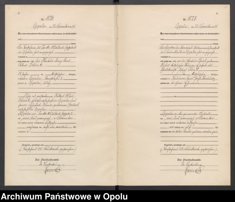 Obraz 13 z jednostki "[Rejestr zgonów] 1918 Tom III Nr 1010-1124"