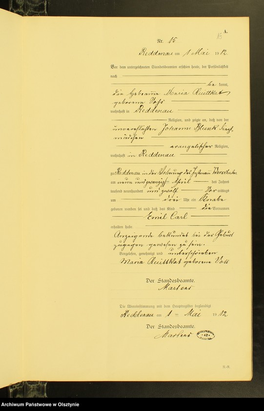 image.from.unit.number "Geburts-Neben-Register Nr 1 - 49 [Księga urodzeń - wtóropis ]"