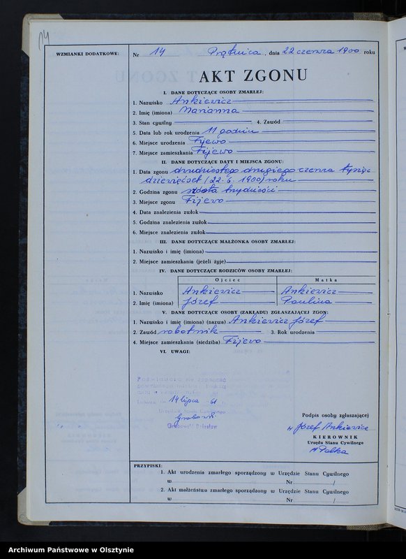 image.from.unit.number "Księga akt zgonu Nr 1 - 19, 1 - 25, 1-31, 1-35, 1-13, 1-22, 1-33; /przepisana w języku polskim z oryginału niemieckiego w dniach 14.07.1961 - 18.07.1961/"