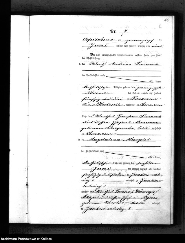 Obraz 16 z jednostki "[Księga małżeństw]"
