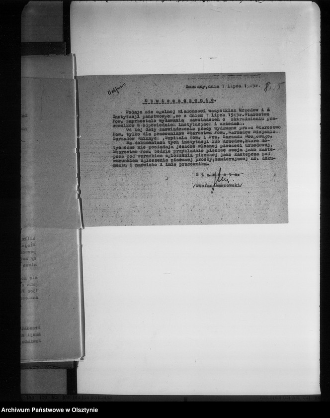 Obraz 13 z jednostki "Sprawozdania miesięczne Starostwa pow. Giżycko"