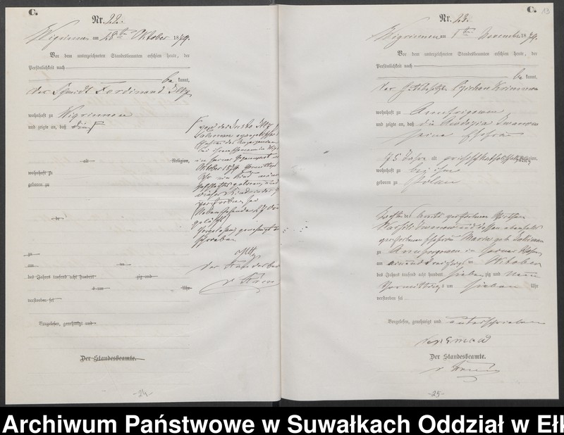 image.from.unit.number "Sterbe-Haupt-Register des Königlich Preussischen Standes-Amtes Guszianka Kreis Sensburg"