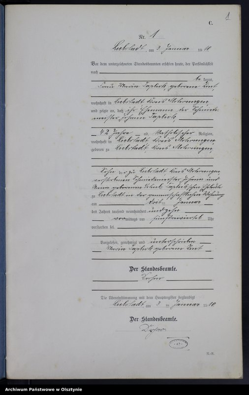 image.from.unit.number "Sterbe-Neben-Register Nr 1 - 42"