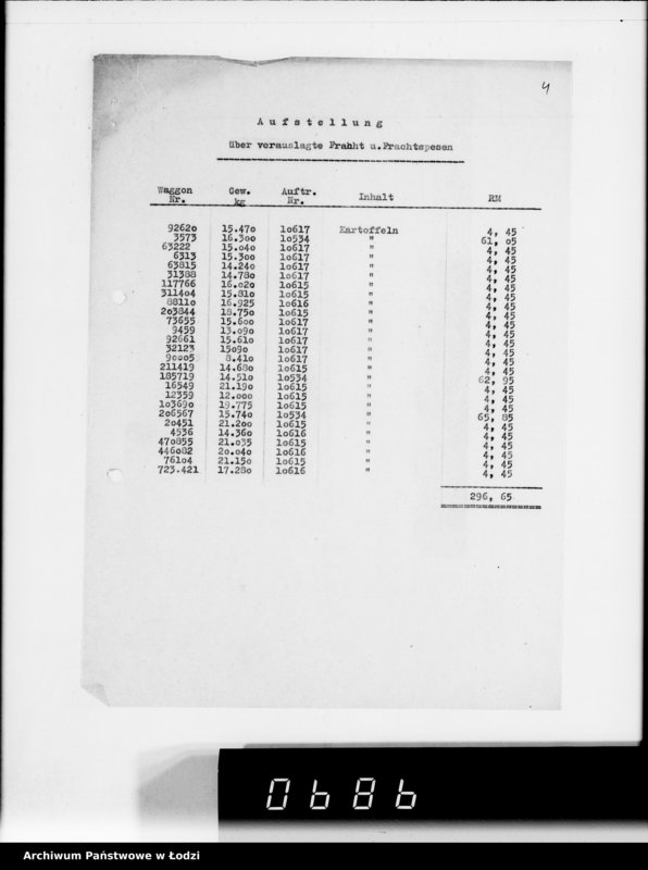Obraz 8 z jednostki "Frachten Belastungen"