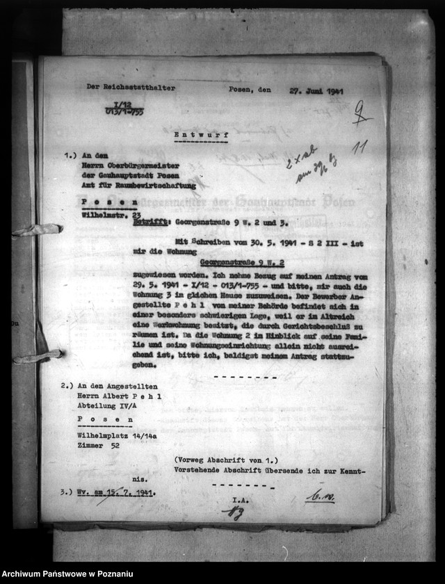 Obraz 15 z jednostki "Wohnungszuweisungen für Deutsche. Verdrängung der Polen."