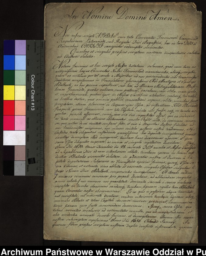 image.from.unit.number "Kopia wierzytelna różnych pism z XVII i XVIII w. dotyczących relikwii św. Wojciecha przechowywanych w konwencie augustianów w Trzemesznie"