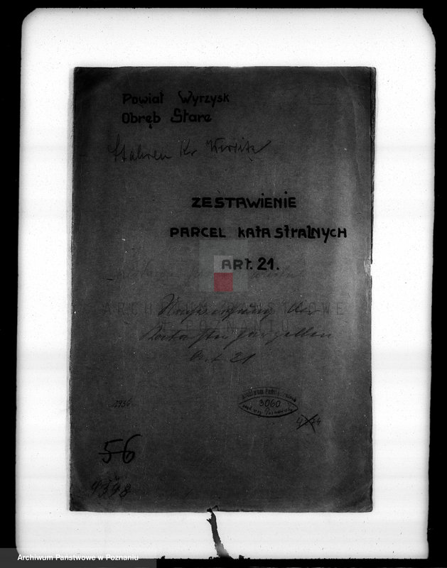 Obraz 4 z jednostki "Zestawienie parcel katastralnych majątku Stare powiatu wyrzyskiego"