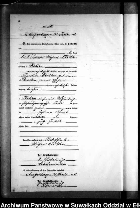 image.from.unit.number "Geburts-Neben-Register des Preussischen Standes-Amtes Kehlen Kreis Angerburg"