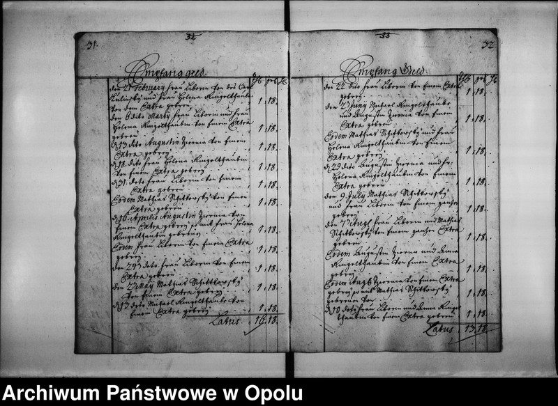 Obraz 20 z jednostki "Domnestical Cassa Rechnung. Bey der Königl[ichen] Stad Oppeln. Vom 1 January. Bis ultima Decembris Anno 1741."