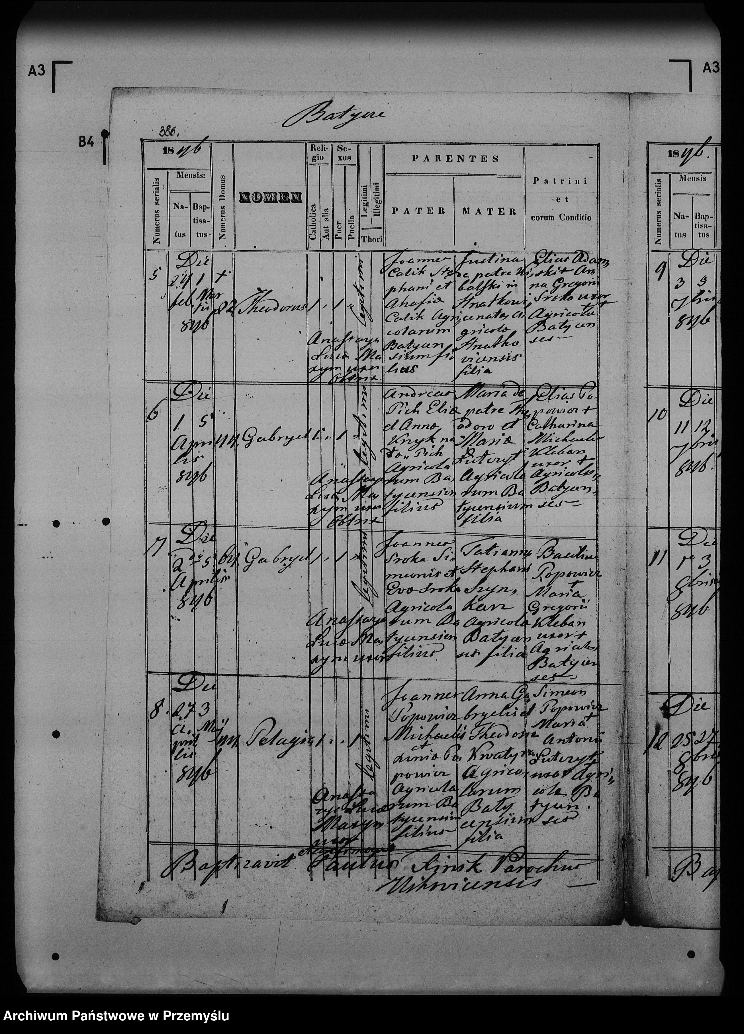 Skan z jednostki: [Kopie ksiąg metrykalnych parafii Ujkowice z filiami Batycze, Orzechowce (dekanat Radymno)]