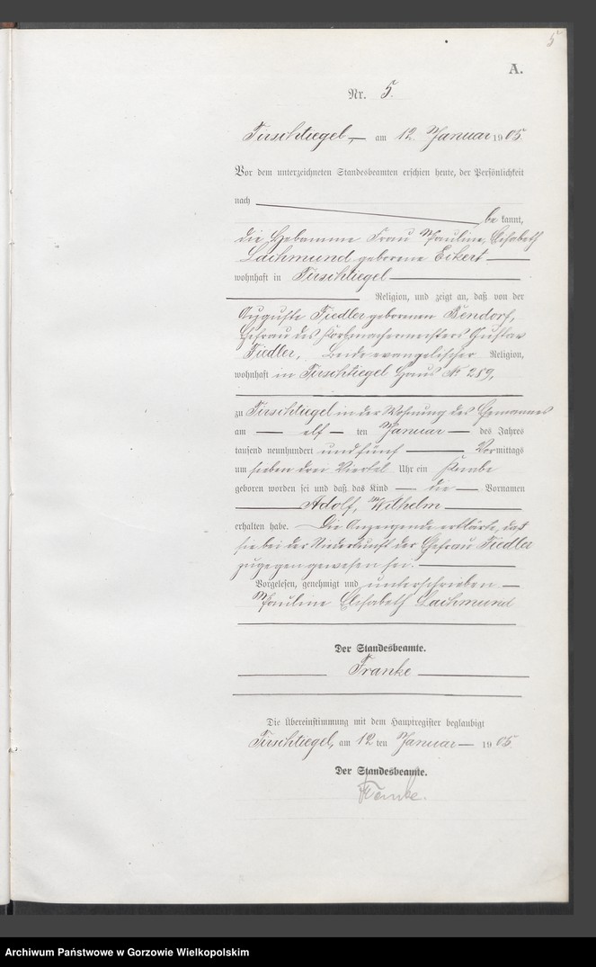 Obraz 8 z jednostki "Geburts Register"