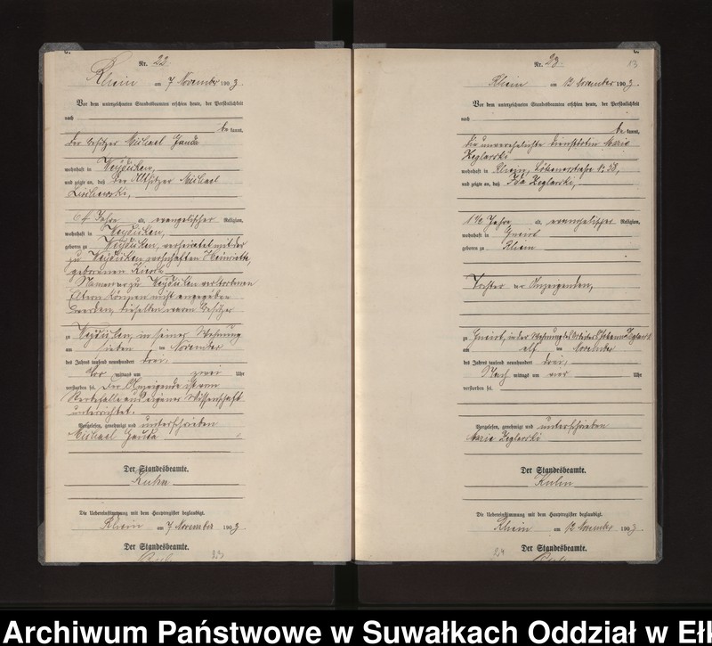 image.from.unit.number "Sterbe-Neben-Register des Königlichen Preussischen Standes-Amtes Gneist Kreis Loetzen"