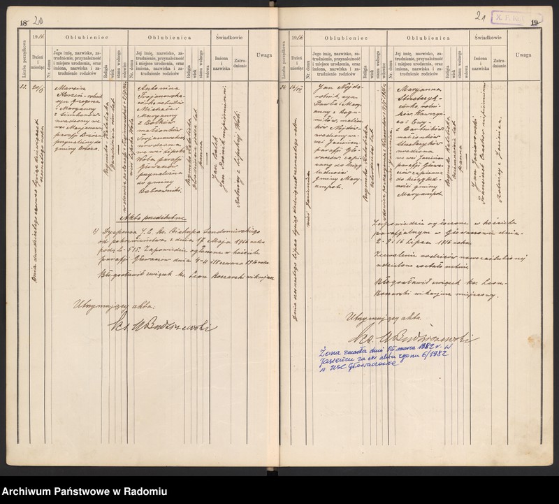 image.from.unit.number "[Duplikat Tom I Księga zaślubionych parafii Głowaczów za 1916 r.]"