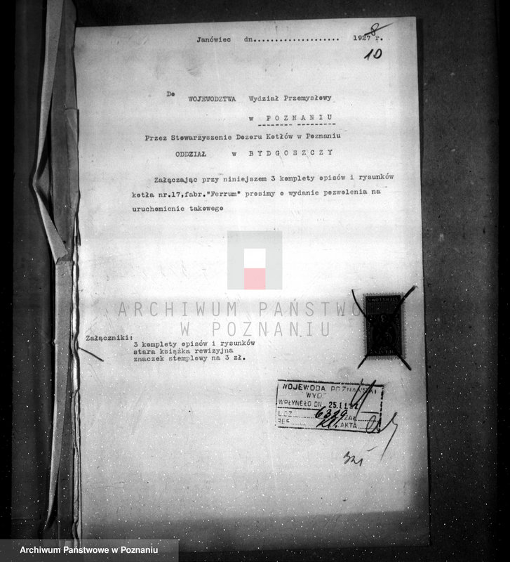 Obraz 14 z jednostki "Poznańska Termochemiczna Przetwórnia padliny Poznań-Główna nr woj. 167 pierwszy własność Bracia Drabińscy tartak w Janówcu pow. żniński"