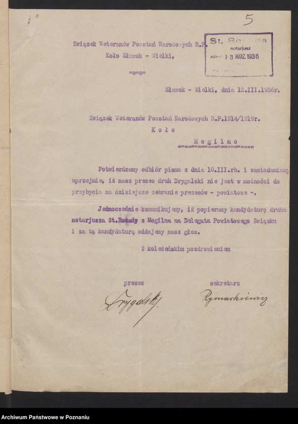 Obraz 8 z jednostki "Mogilno - akta delegata powiatowego."